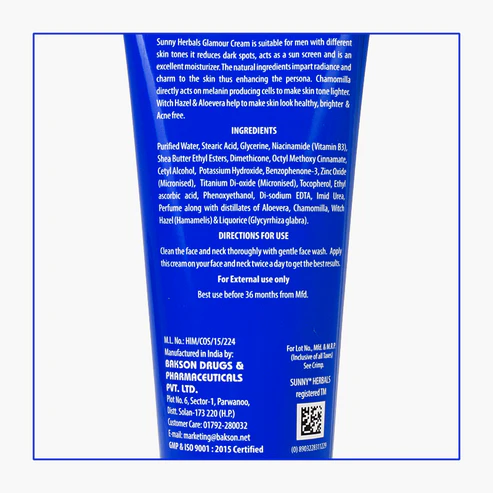 Sunny Herbals Sunny Herbals Glamour Cream for Men Ingredients