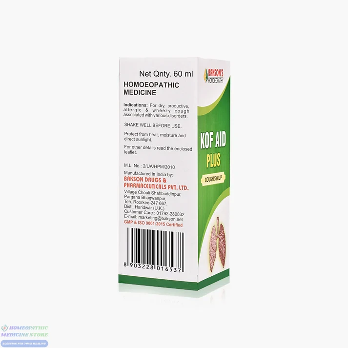 Bakson's Homoeopathy Kof Aid Plus Cough Syrup
