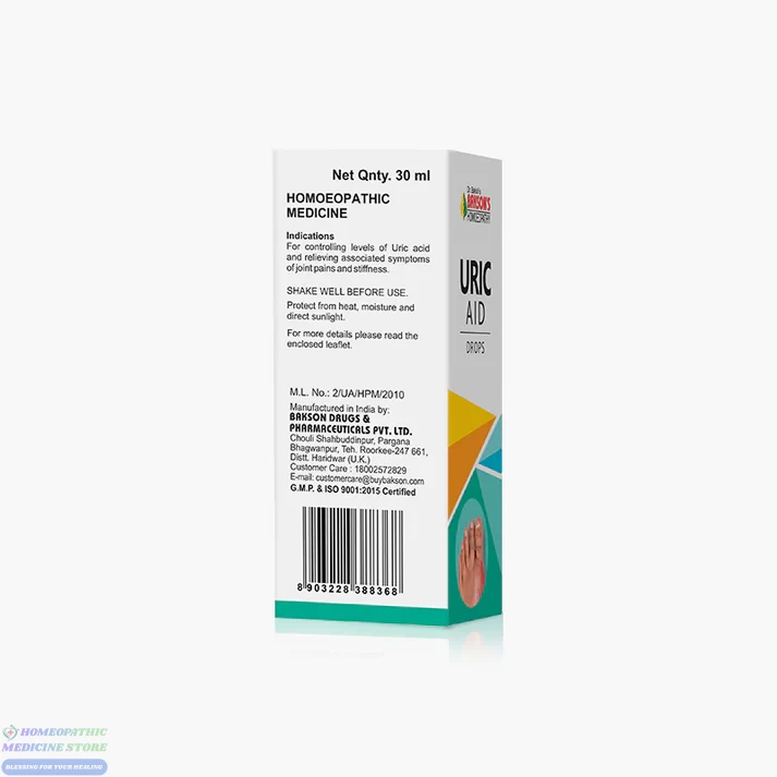 Bakson's Homoeopathy Uric Aid Drops
