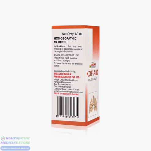 Bakson's Homoeopathy Kof Aid Cough Syrup for cough relief